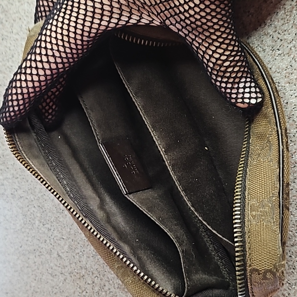 Gucci Metallic Copper Dark Brown Monogram Long Zip Pouch Case Bag Clutch - Picture 7 of 12